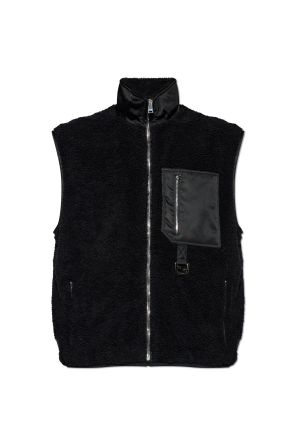 Fur vest with turtleneck