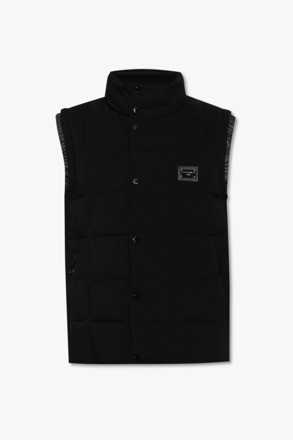 DOLCE & GABBANA PATTERNED BLAZER Quilted vest with logo