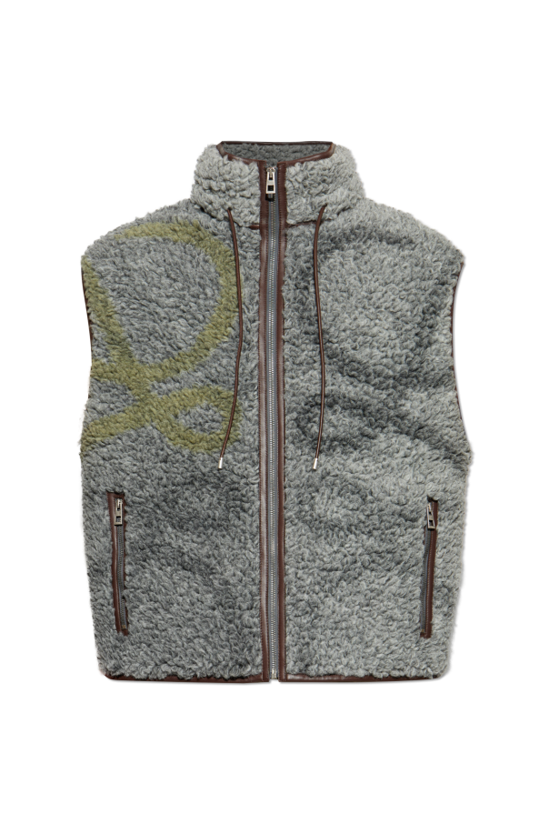 Vest with a collar tightened with drawstrings od Loewe