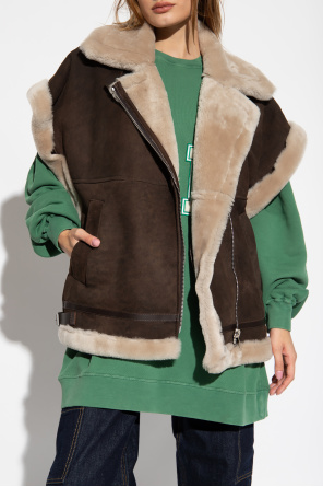 HALFBOY Shearling jacket rkbl with short sleeves