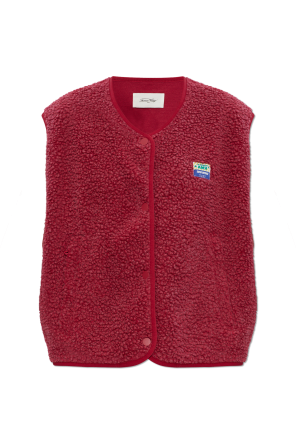 Fleece vest with logo patch
