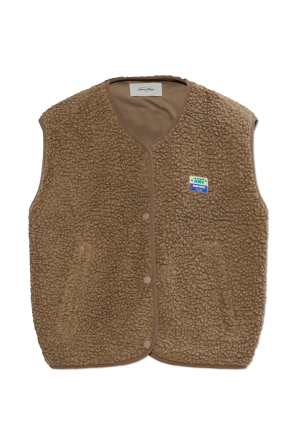 Fleece vest with logo patch