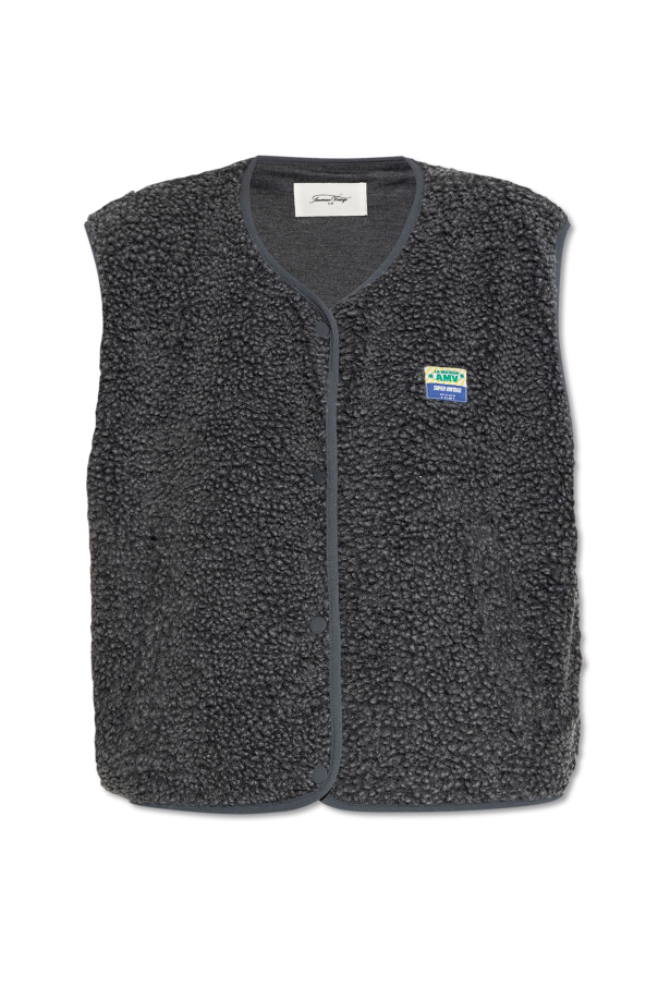 Furry vest with logo patch od American Vintage