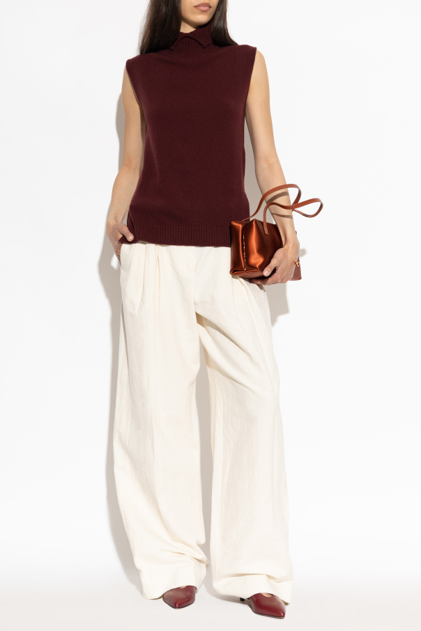 JIL SANDER Asymmetrical vest with turtleneck