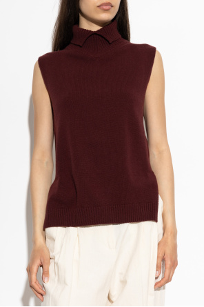 JIL SANDER Asymmetrical vest with turtleneck