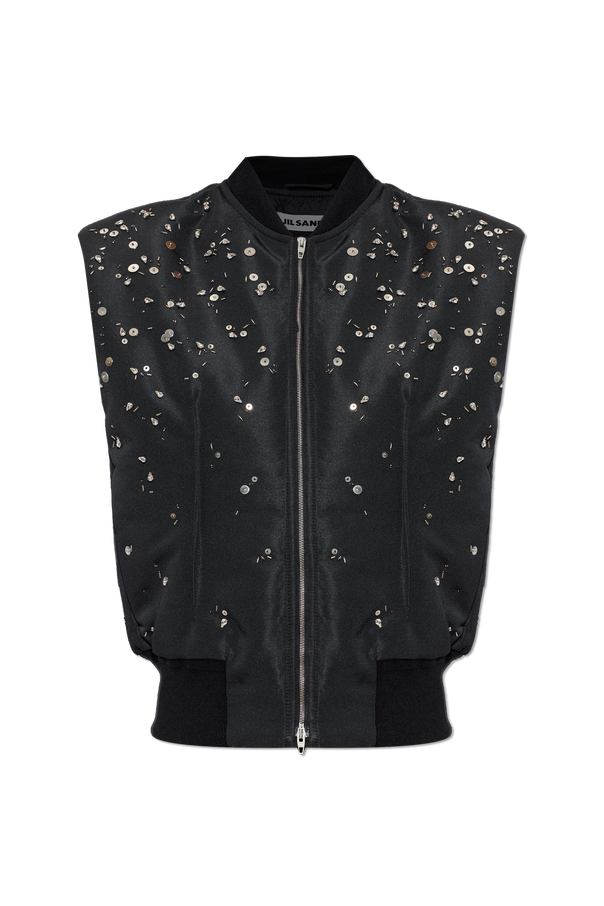 Insulated vest with sewn-in embellishments od JIL SANDER