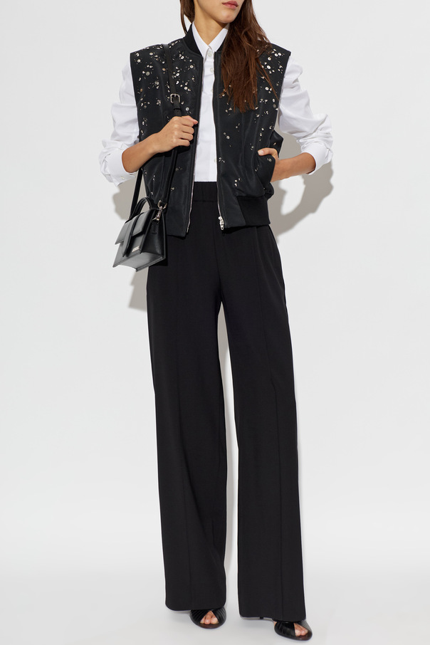 JIL SANDER Insulated vest with sewn-in embellishments