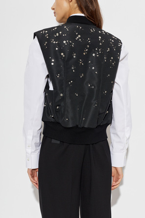 JIL SANDER Insulated vest with sewn-in embellishments