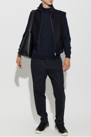 Wool vest with stand-up collar od JIL SANDER