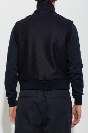 JIL SANDER Wool vest with stand-up collar