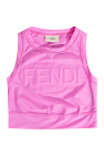 Fendi Kids Fendi logo buttons rib-knitted dress