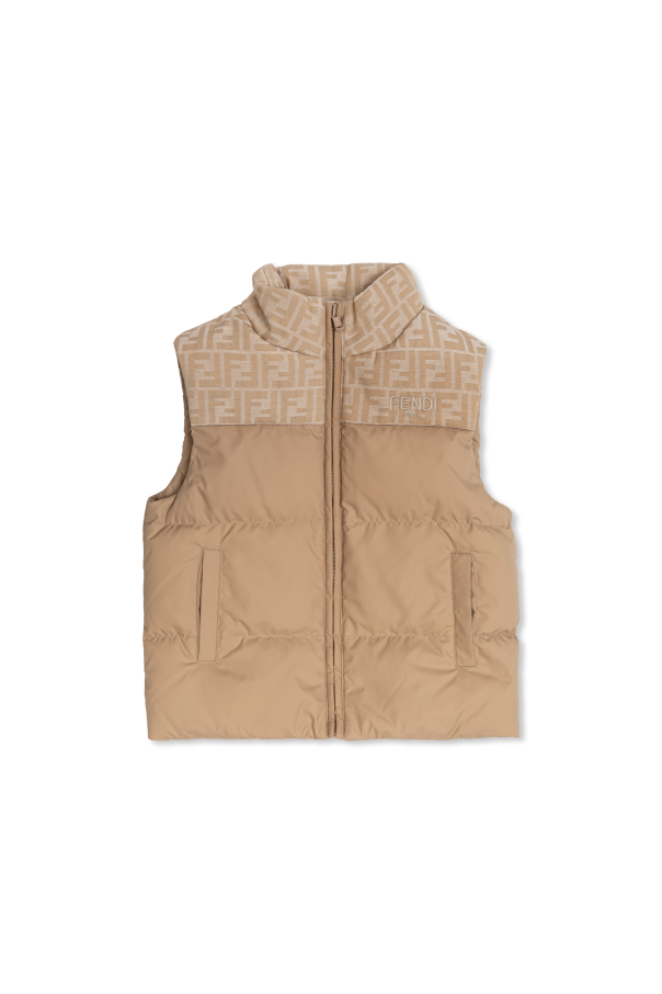 Insulated vest with logo od Fendi Kids