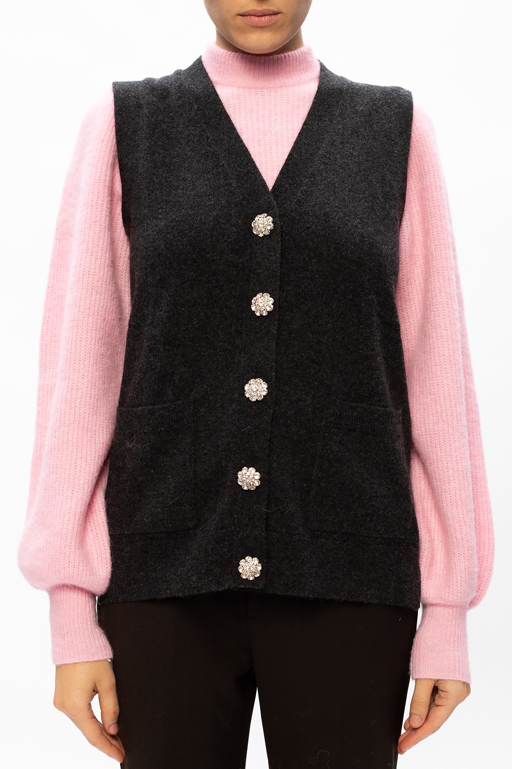 ganni knit pattern vest