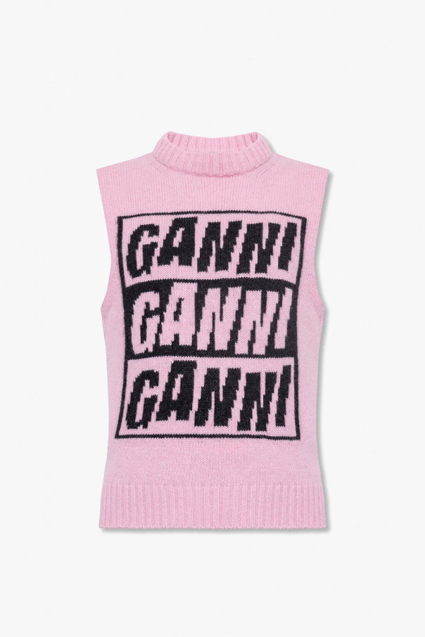 Ganni Wool vest with logo