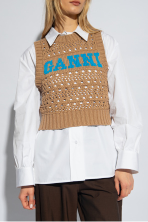 Ganni Openwork vest with logo