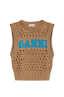 Ganni Openwork vest with logo