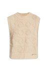 Ganni cream Vest with round neckline