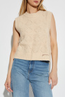 Ganni cream Vest with round neckline