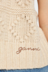 Ganni cream Vest with round neckline