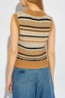 Ganni beige Striped Pattern Vest