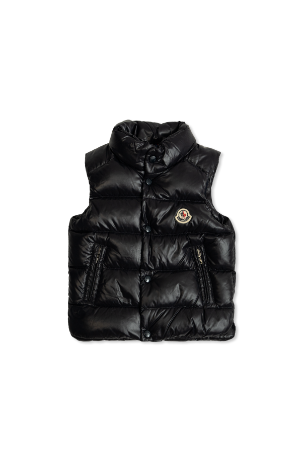 Puffer vest with logo patch od Moncler Enfant
