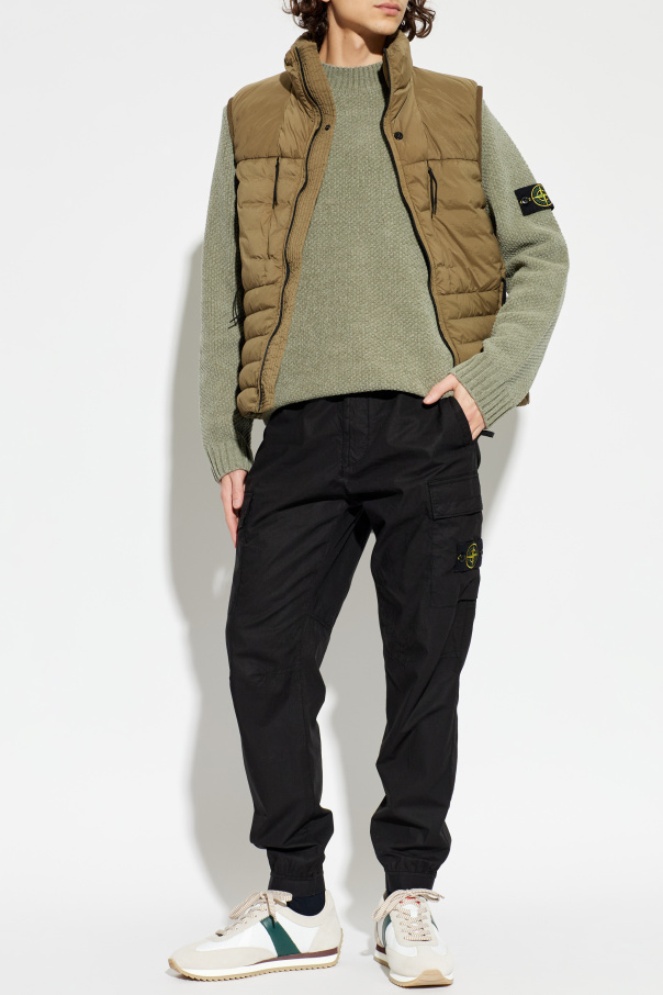 Stone Island Quilted vest with stand-up collar
