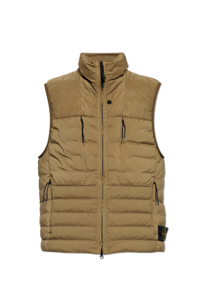 Quilted vest with stand-up collar