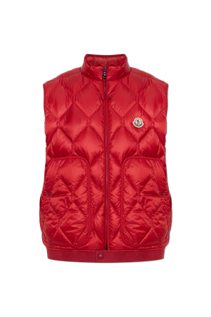 Puffer vest with logo patch