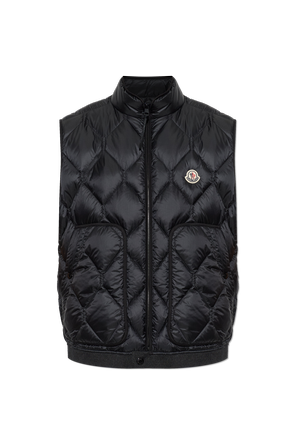 Quilted vest with logo patch