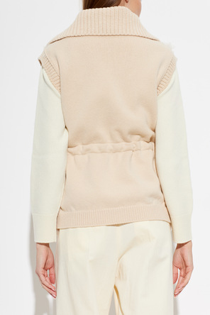 Moncler Colete de lã com capuz