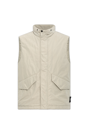Insulated vest with a stand-up collar