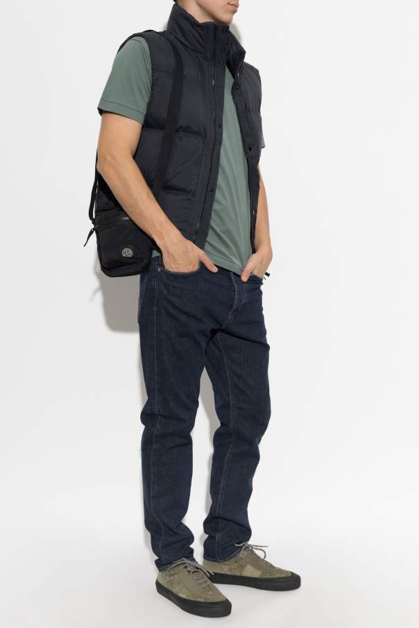 Stone Island Quilted vest with stand-up collar