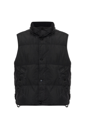 Quilted vest with stand-up collar