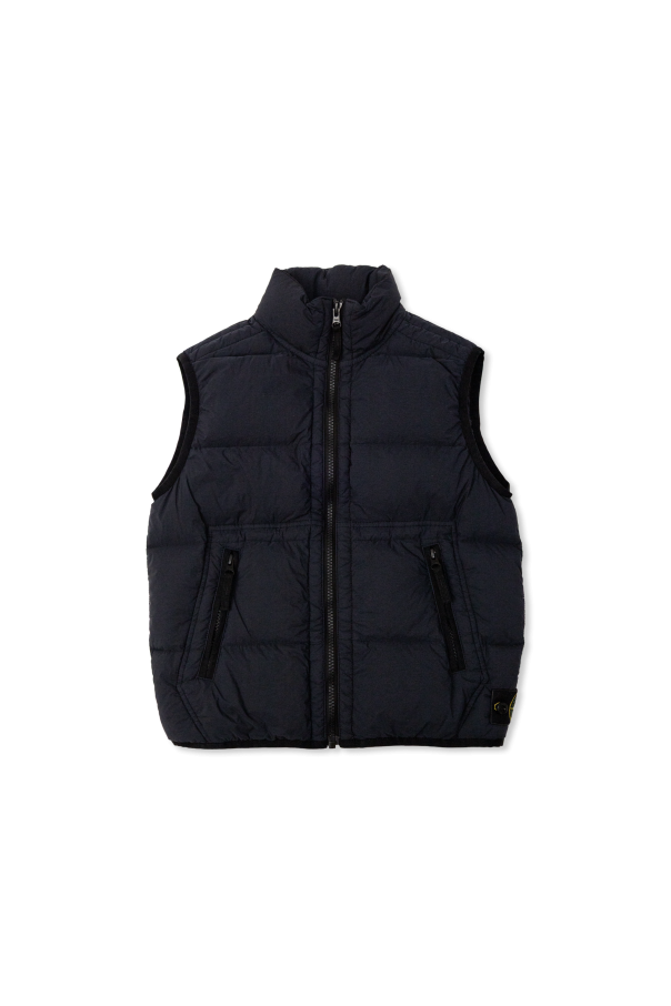 Quilted vest with stand-up collar od Stone Island Junior