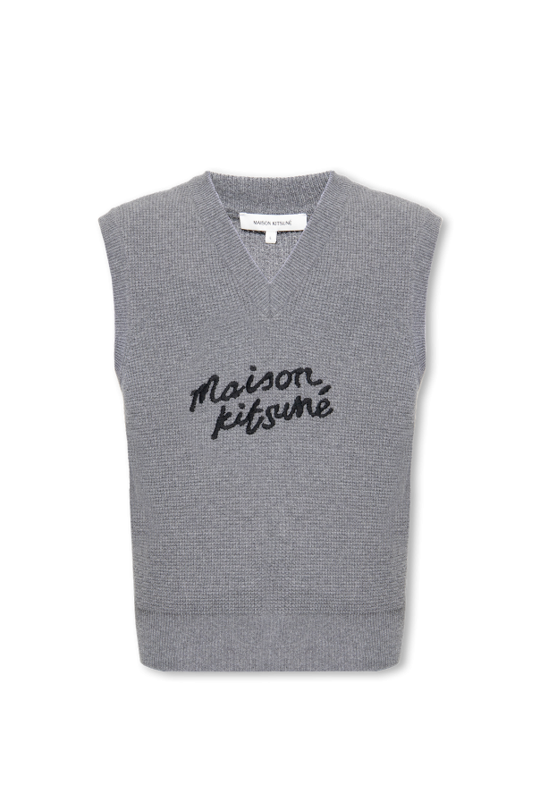 Wool vest with logo od Maison Kitsuné
