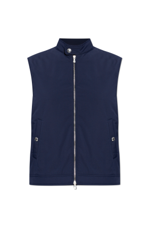 Insulated vest with a stand-up collar