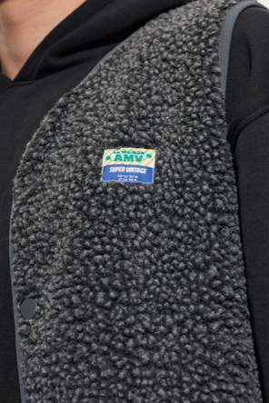 American Vintage Fleece-Weste mit Logo-Patch