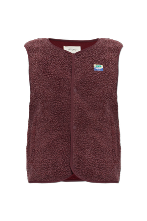 Fleece vest with logo patch