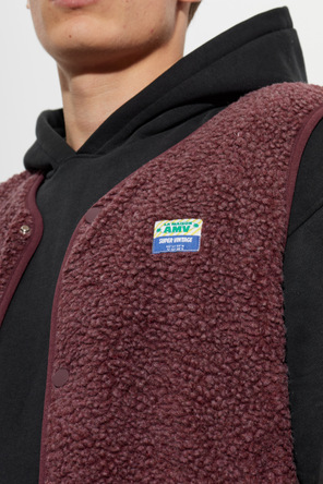 American Vintage Fleece-Weste mit Logo-Patch