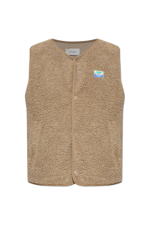 Fleece vest with logo patch