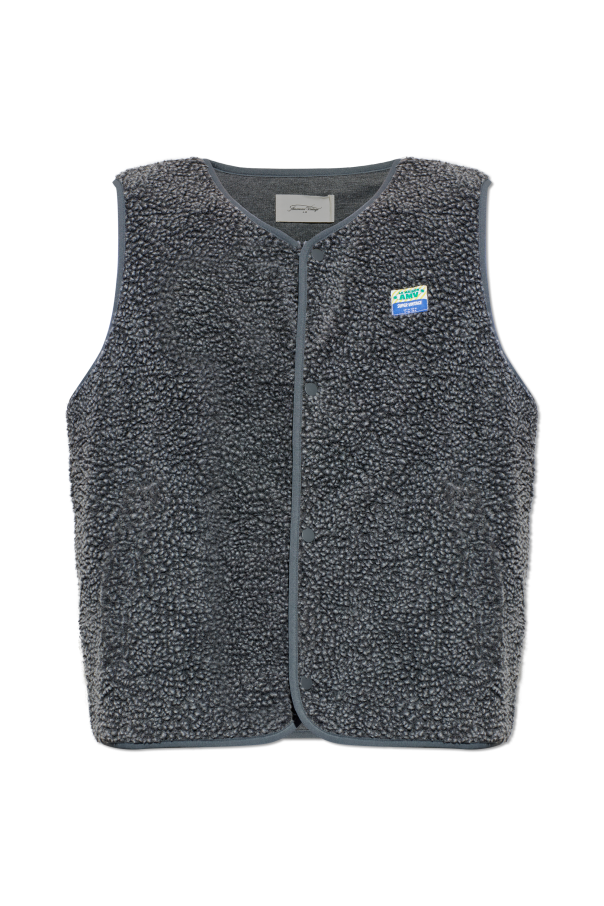 Furry vest with logo patch od American Vintage