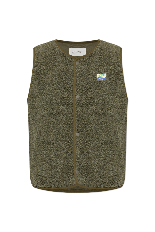 Furry vest with logo patch od American Vintage