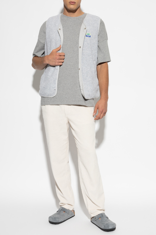 American Vintage Chaleco de pelo sintético con parche de logo