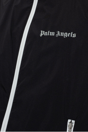 Palm Angels logo tape zip through hoodie teens