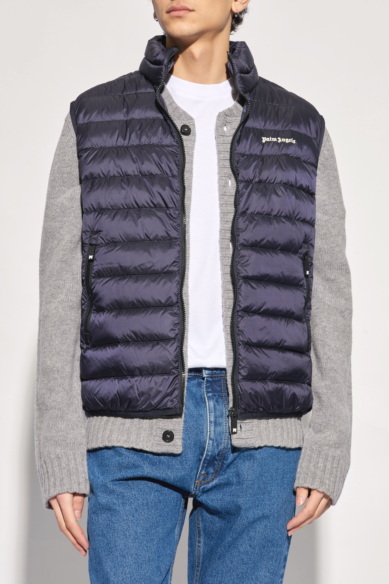 Palm Angels Quilted vest with logo