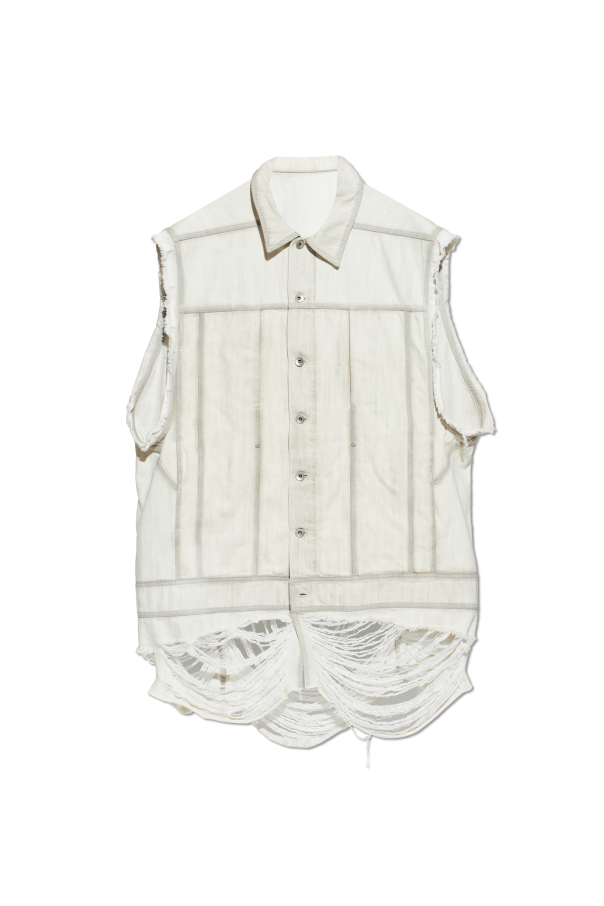 Denim vest with raw finish od Rick Owens