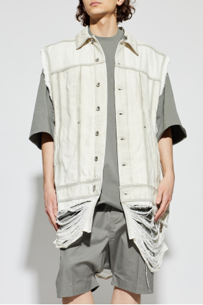 Rick Owens Jeansowa kamizelka z surowym wykończeniem