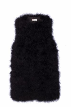 Feather-trimmed vest od Red Valentino