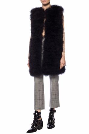 Feather-trimmed vest od Red Valentino