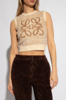 Loewe cream Cotton vest with logo